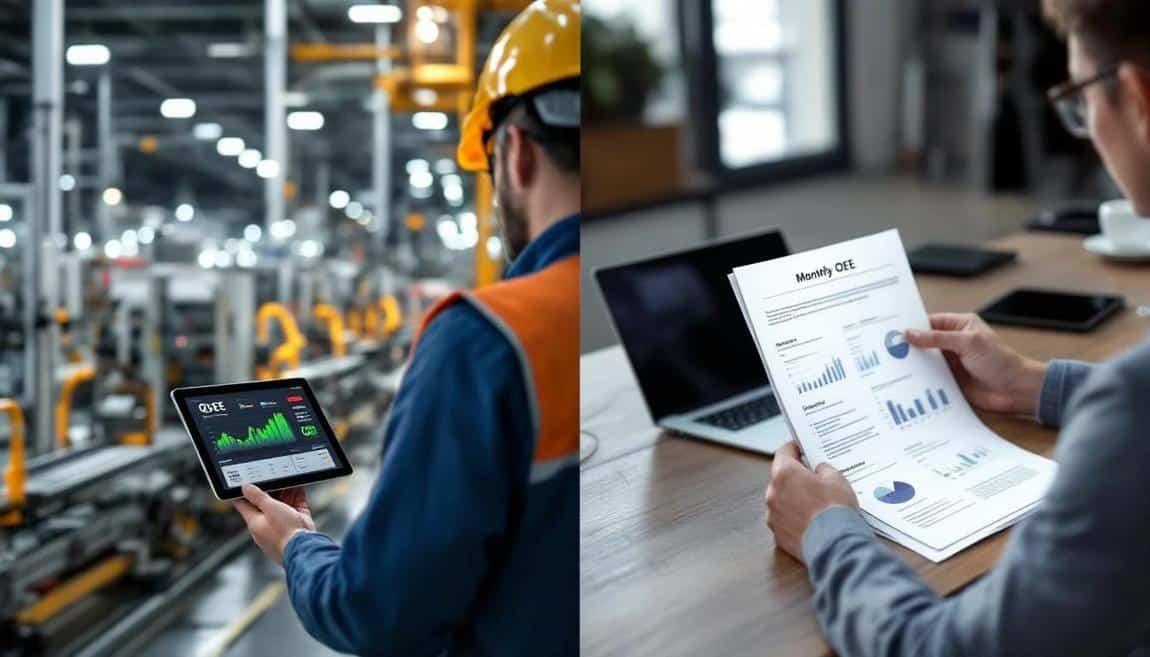 realtime oee vs maandelijkse oee latentie - TeepTrak