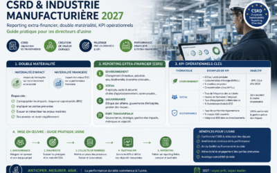 CSRD et industrie manufacturière 2027 : reporting extra-financier, double matérialité, KPI opérationnels — guide pratique directeur usine
