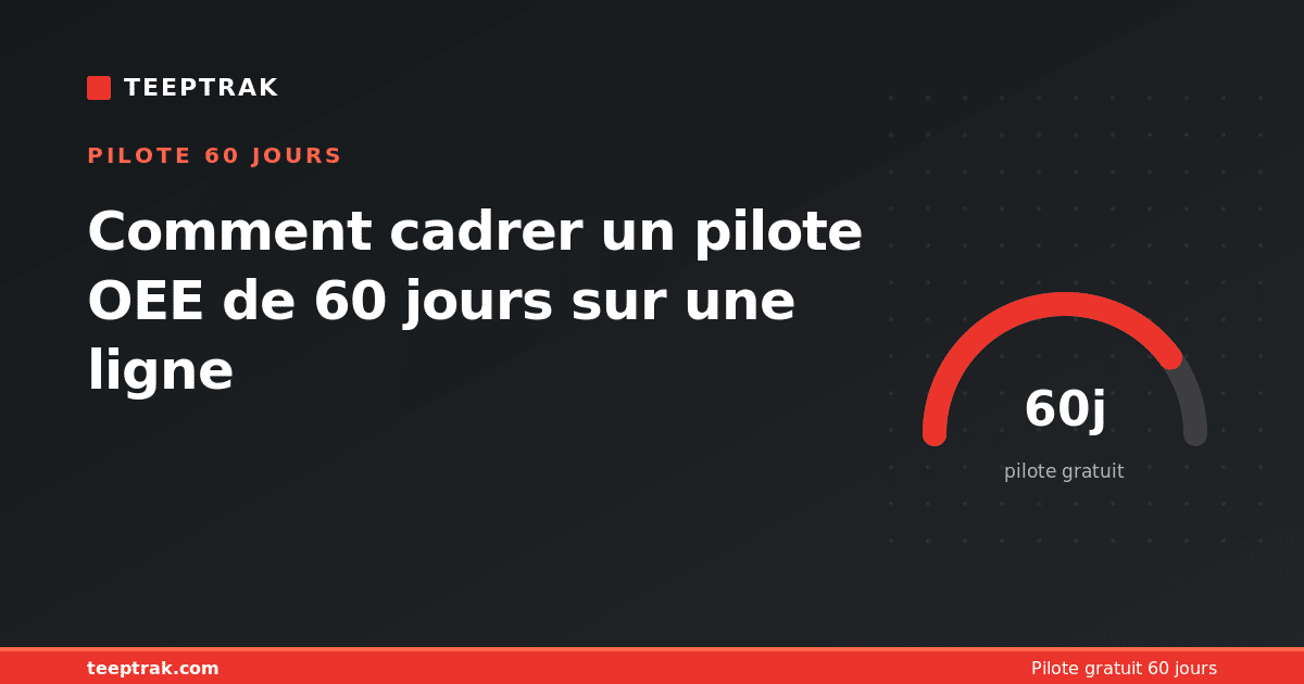 Comment cadrer un pilote OEE de 60 jours sur une ligne