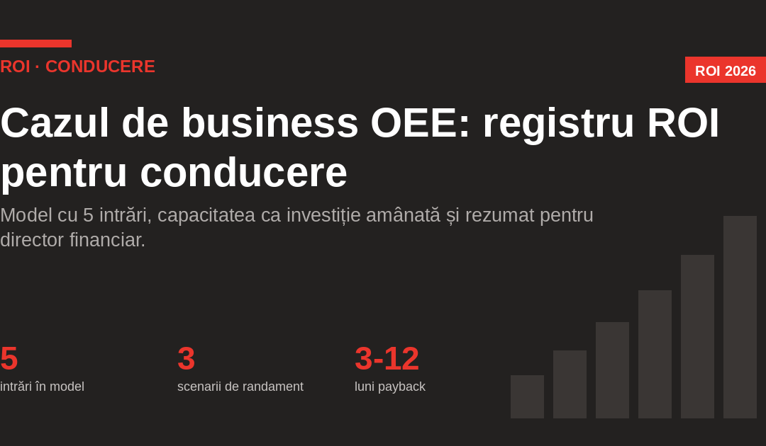 Cazul de business OEE: registru ROI pentru conducere