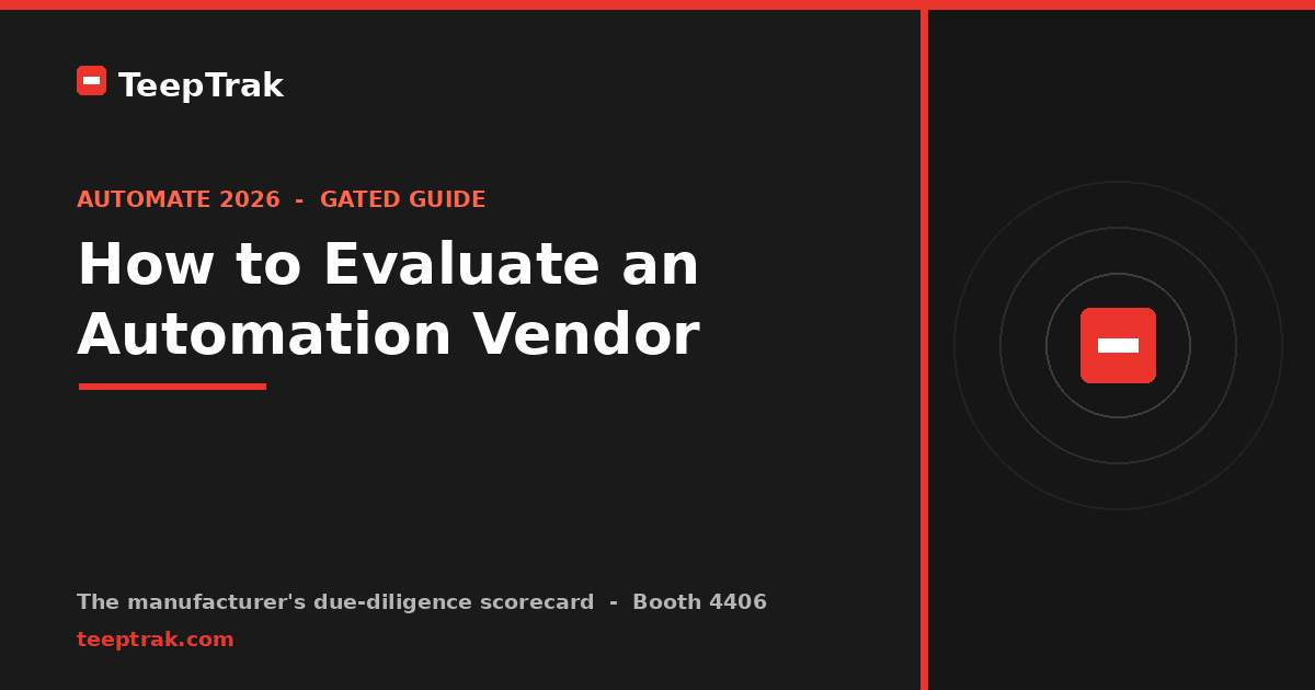 How to evaluate an automation vendor checklist cover — TeepTrak