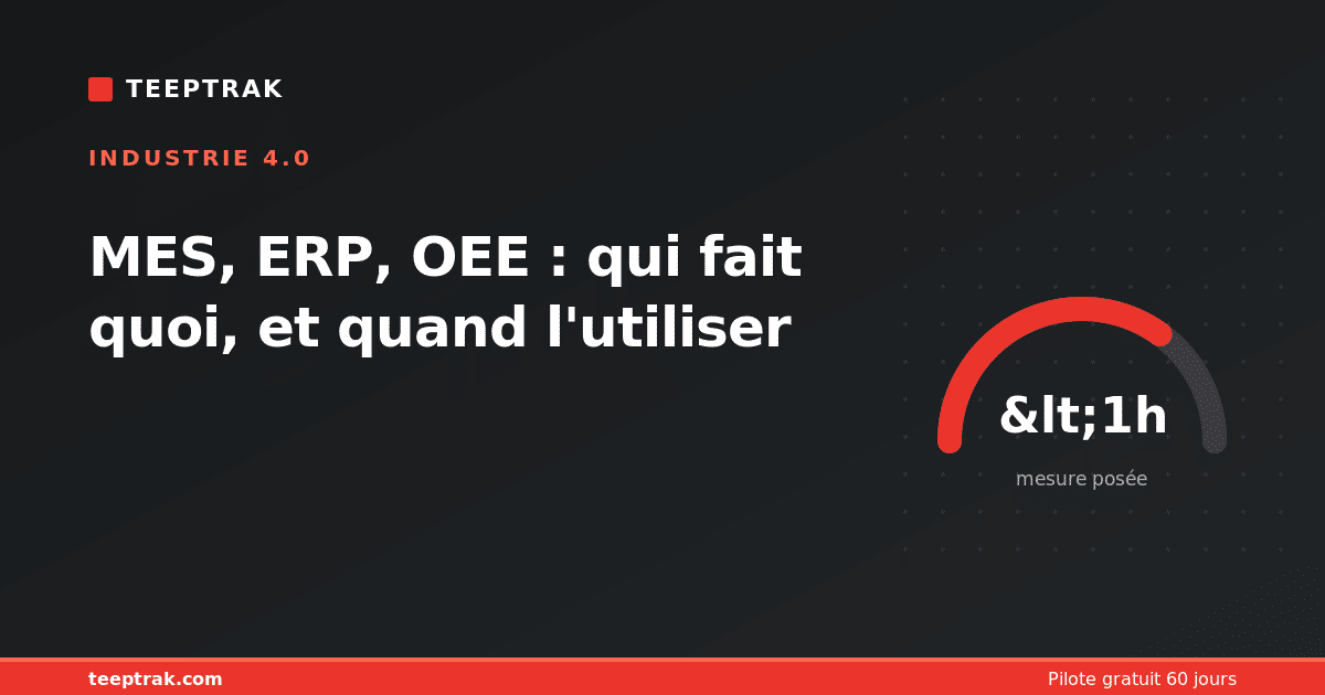 MES, ERP, OEE : qui fait quoi, et quand l'utiliser
