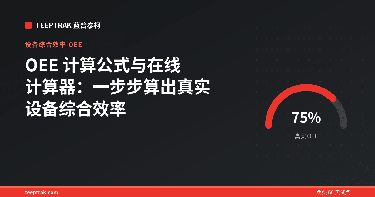 OEE 计算公式与在线计算器：一步步算出真实设备综合效率