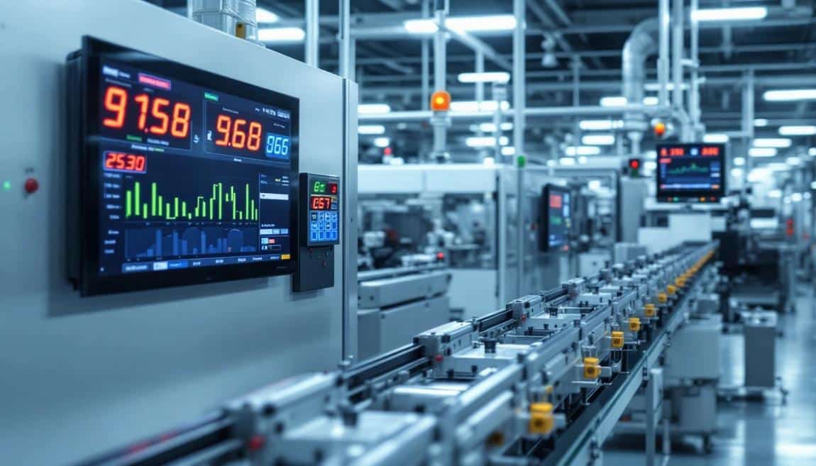 Side-by-side comparison of TeepTrak and Vorne XL OEE monitoring systems for manufacturing facilities.