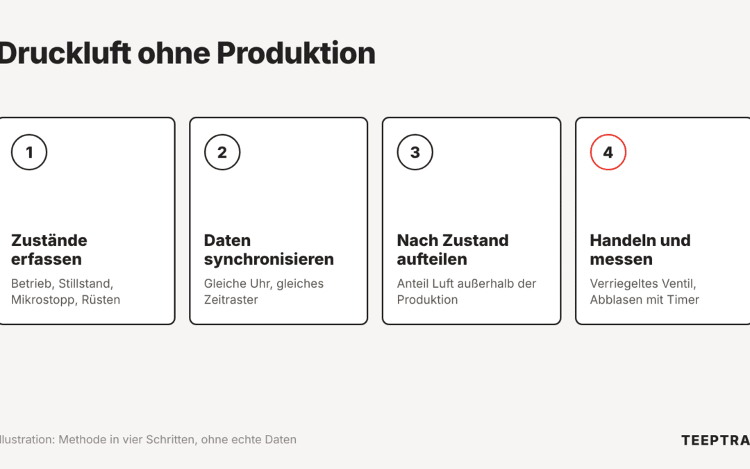 Druckluftverbrauch im Stillstand: Maschinenzustand und Medienverbrauch abgleichen